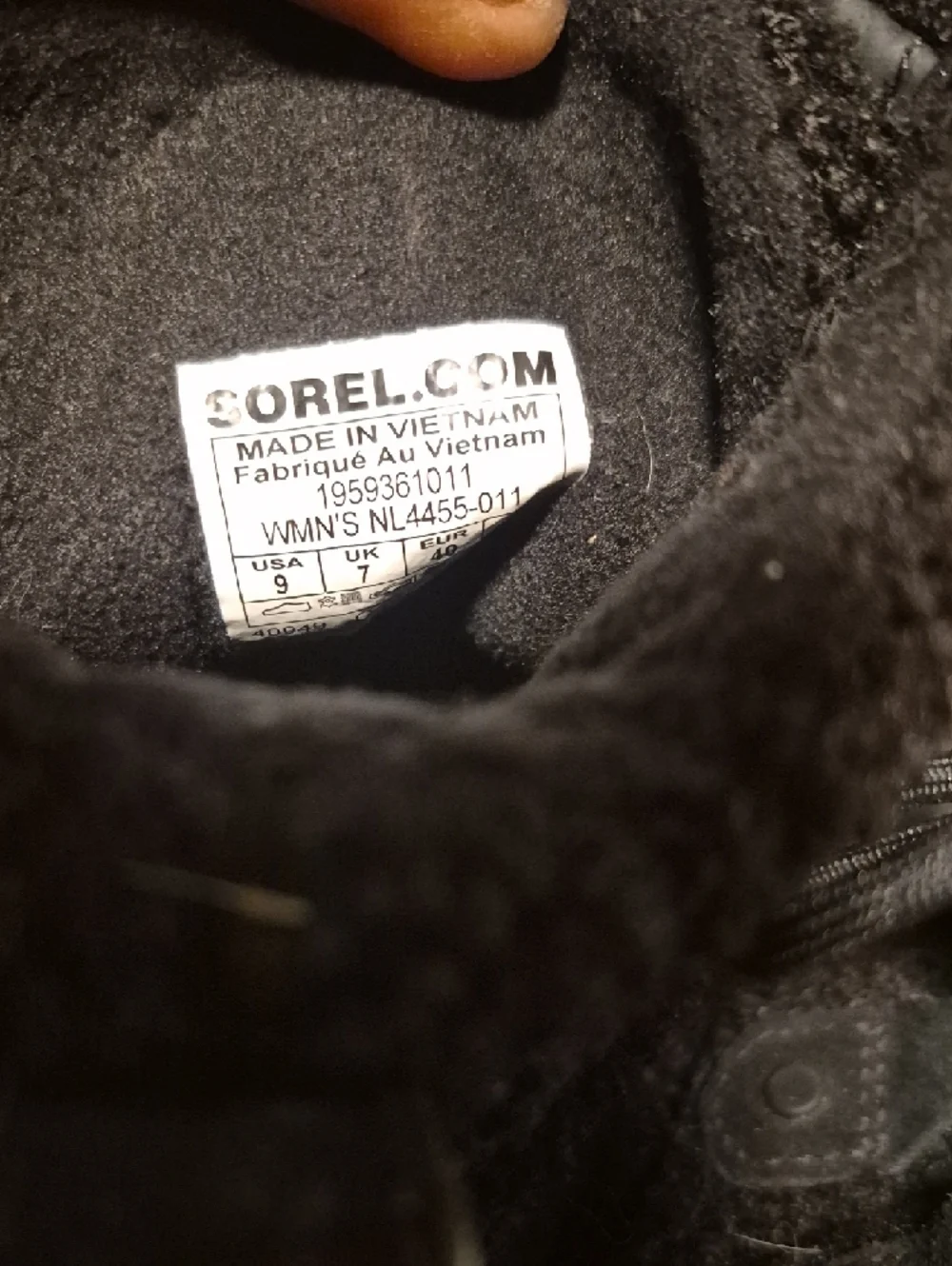 Sorel Black Faux Shearling Lace-Up Winter Boots with White Sole